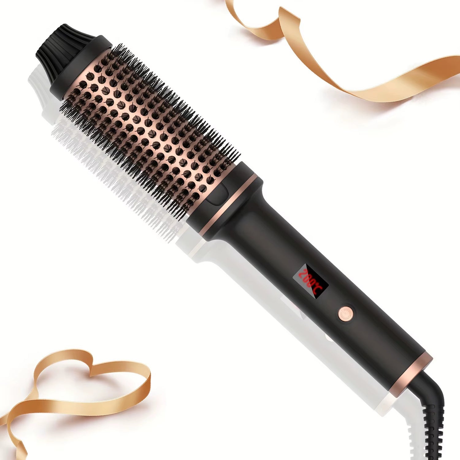 3 in 1 Ionic Hair Curler Straightener Professional Curling Iron Heated Hair Styling Brush Anti-Scald Thermal Brush Curl Wand